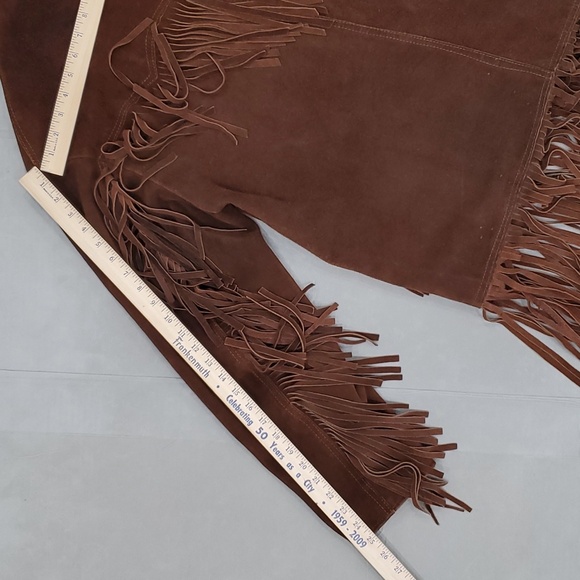 Vintage fringe seude jacket men's size 44 brown lined  Western Made in Mexico - Picture 6 of 16